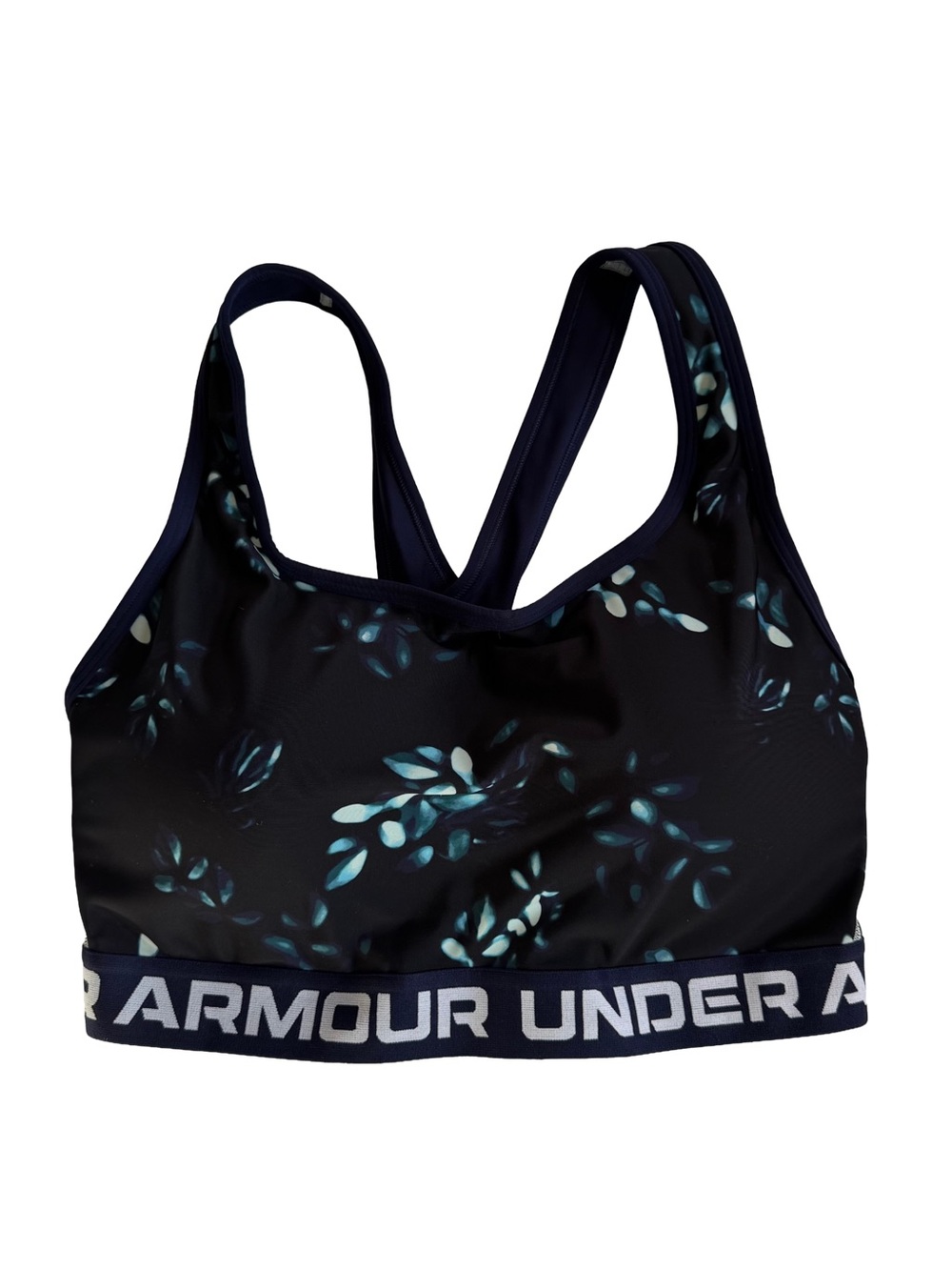 Under Armour Navy CrossBack Sports Bra with Medium Support - Picture 1 of 8
